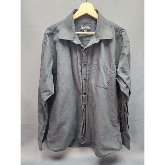 Kenneth Blake Mens Cowboy Black Button Long Sleeve Shirt Western Core Size XL 17 - Picture 1 of 5